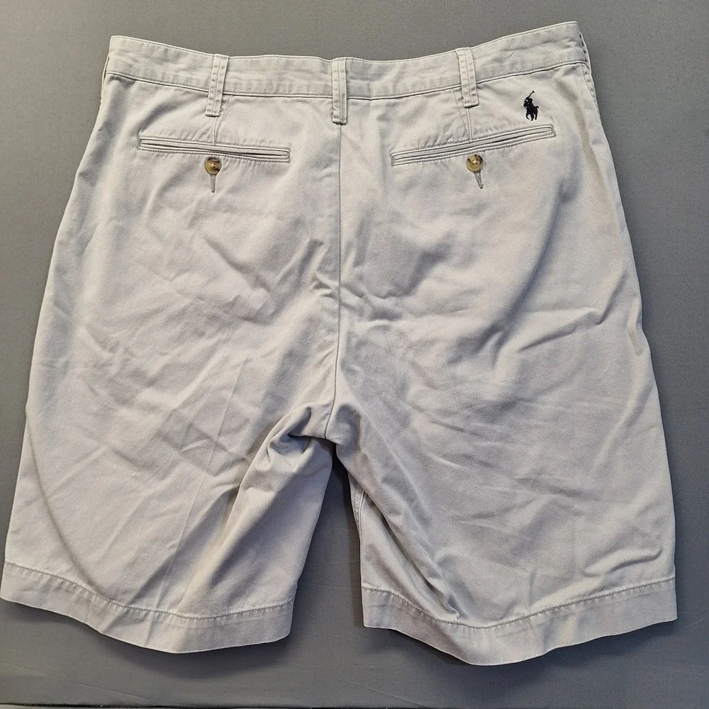Polo Ralph Lauren Relaxed Fit Chino Shorts Mens 35 Light Grey Cotton Twill 0991‎